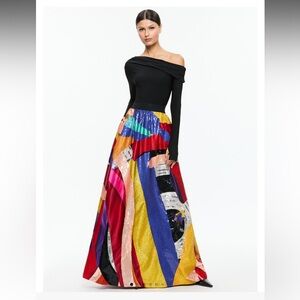 Alice + Olivia tom Wesselmann nwt new Maxi Skirt patchwork 4
